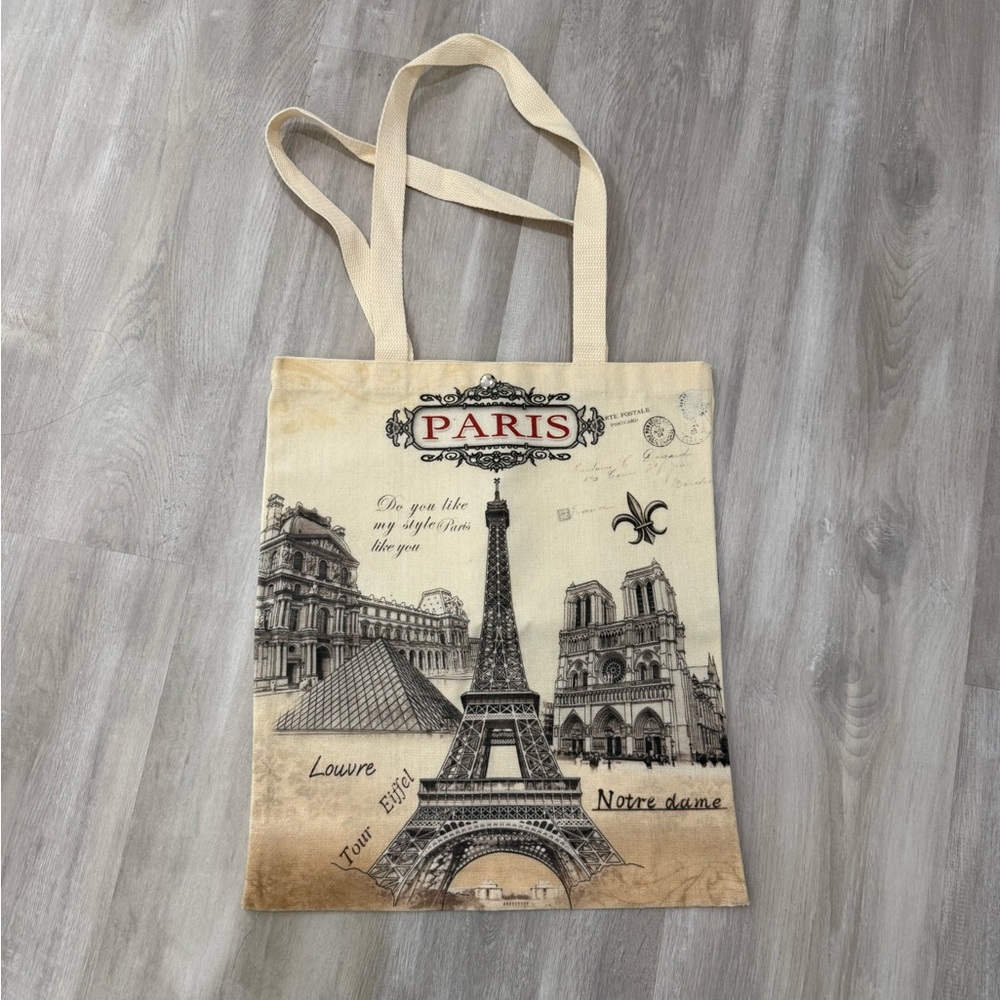 NEW Paris Canvas Tote Bag